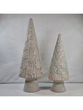 Kohl's Recycled Glass Christmas Tree Decor Set 2 White Snowflake Star Spain NEW